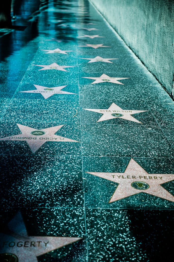Mastering the First Impression: Your intriguing post title goes here Capture of the Hollywood Walk of Fame stars on a shiny sidewalk in Los Angeles.